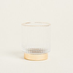 Beauty Home ΚΗΡΟΠΗΓΙΟ ΔΙΑΦΑΝΟ / ΧΡΥΣΟ Ø7×8,2cm