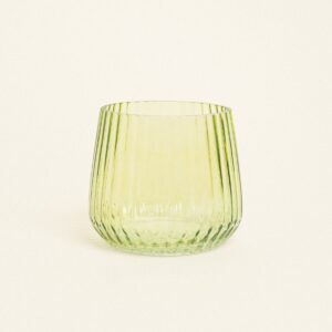 Beauty Home Κηροπήγιο Γυάλινο Ριγέ 11 x 9 cm