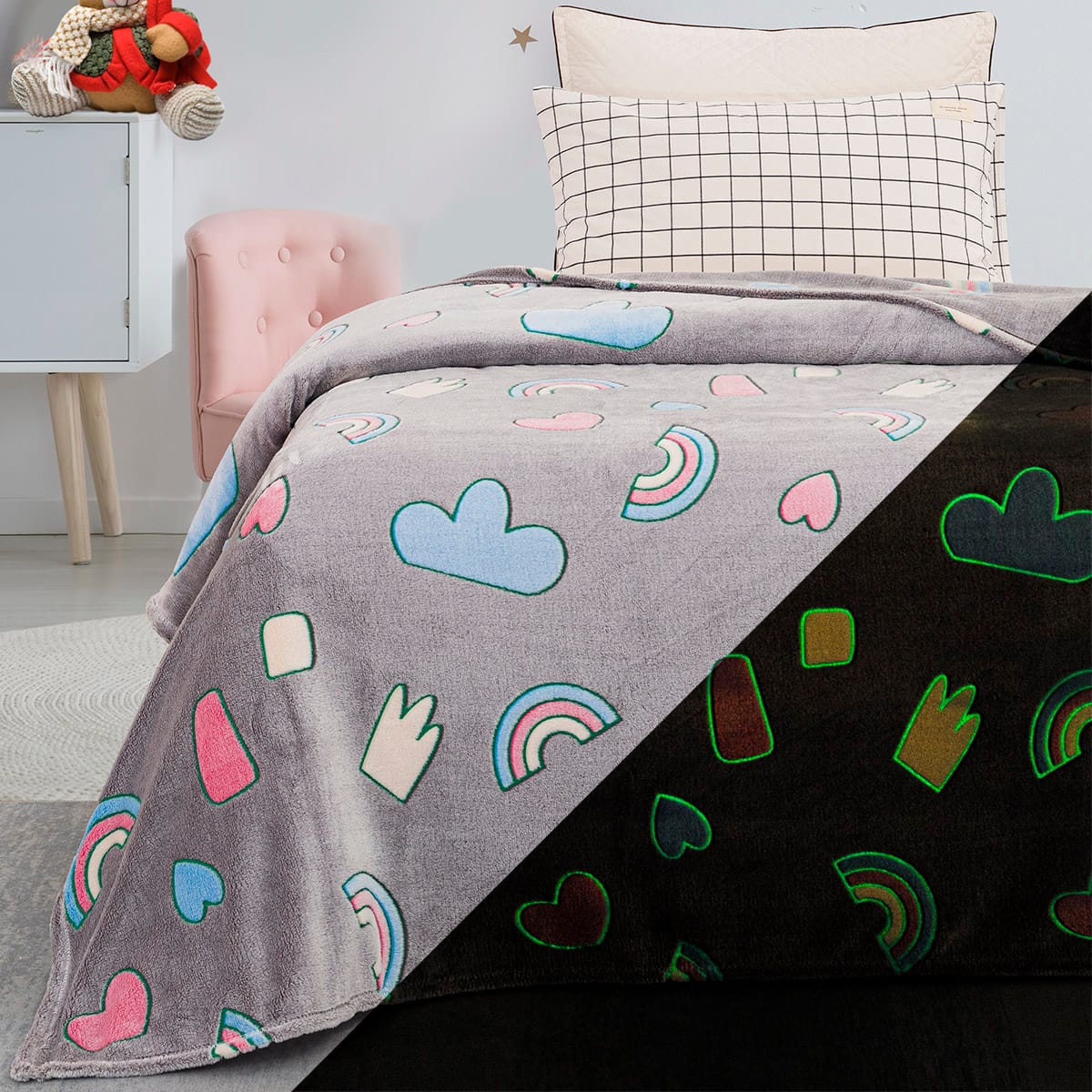 Beauty Home Κουβέρτα μονή φωσφορίζουσα Art 6251 160x220 Γκρι Beauty Home Κουβέρτα μονή φωσφορίζουσα Art 6251 160x220 Γκρι