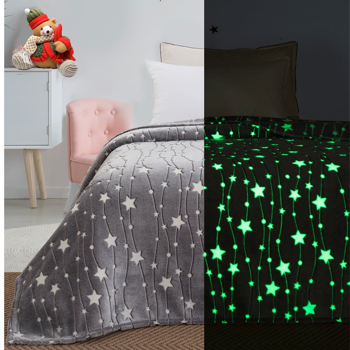 Beauty Home Κουβέρτα μονή φωσφορίζουσα Flash Art 6136 160x220 Γκρι Beauty Home Κουβέρτα μονή φωσφορίζουσα Flash Art 6136 160x220 Γκρι