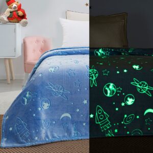 Beauty Home Κουβέρτα μονή φωσφορίζουσα Flash Art 6139  160x220 Γαλάζιο