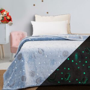 Beauty Home Κουβέρτα μονή φωσφορίζουσα Flash Art 6250 160x220 Γαλάζιο