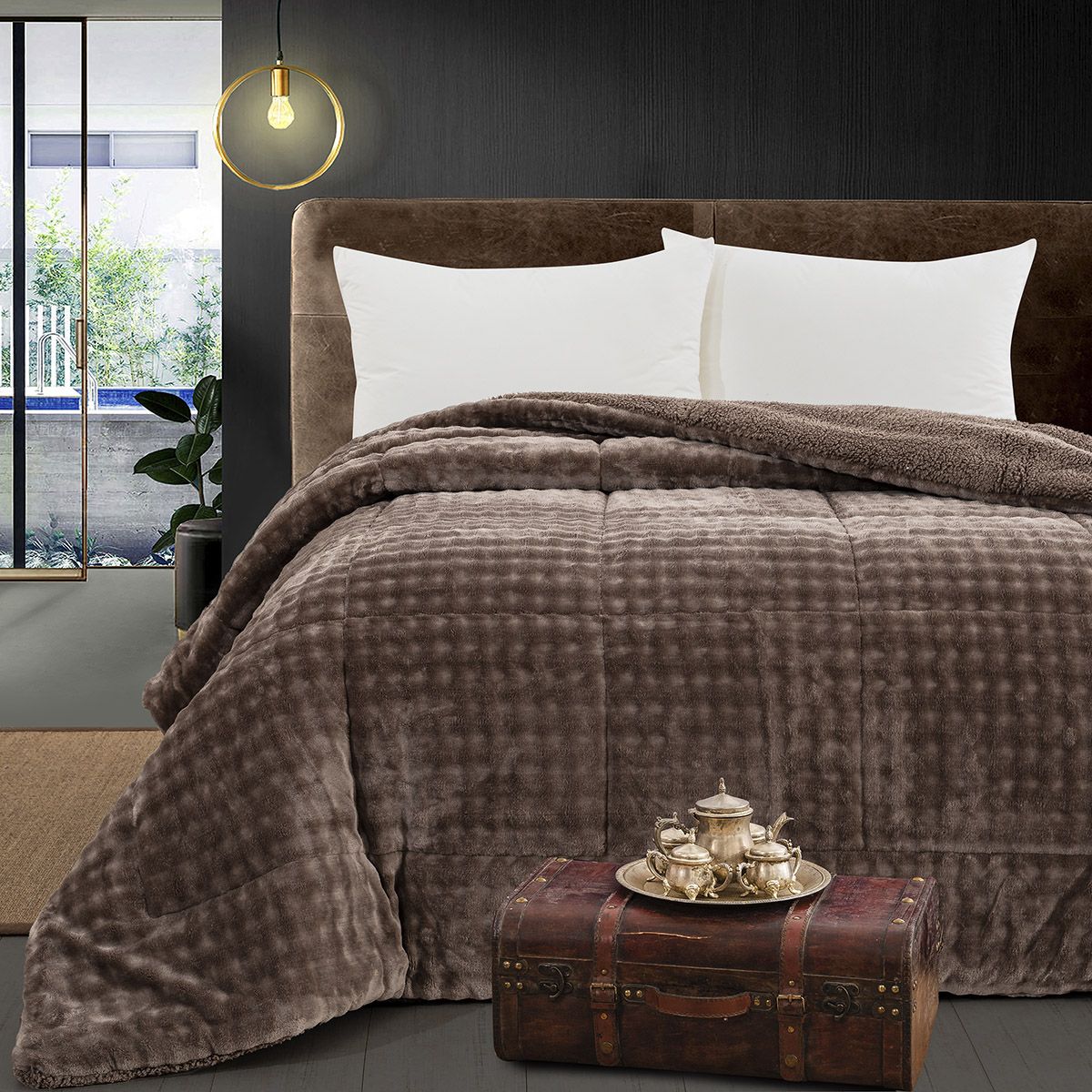 Beauty Home Κουβερτοπάπλωμα υπέρδιπλο Art 12515 220x240 Μόκα Beauty Home Κουβερτοπάπλωμα υπέρδιπλο Art 12515 220x240 Μόκα