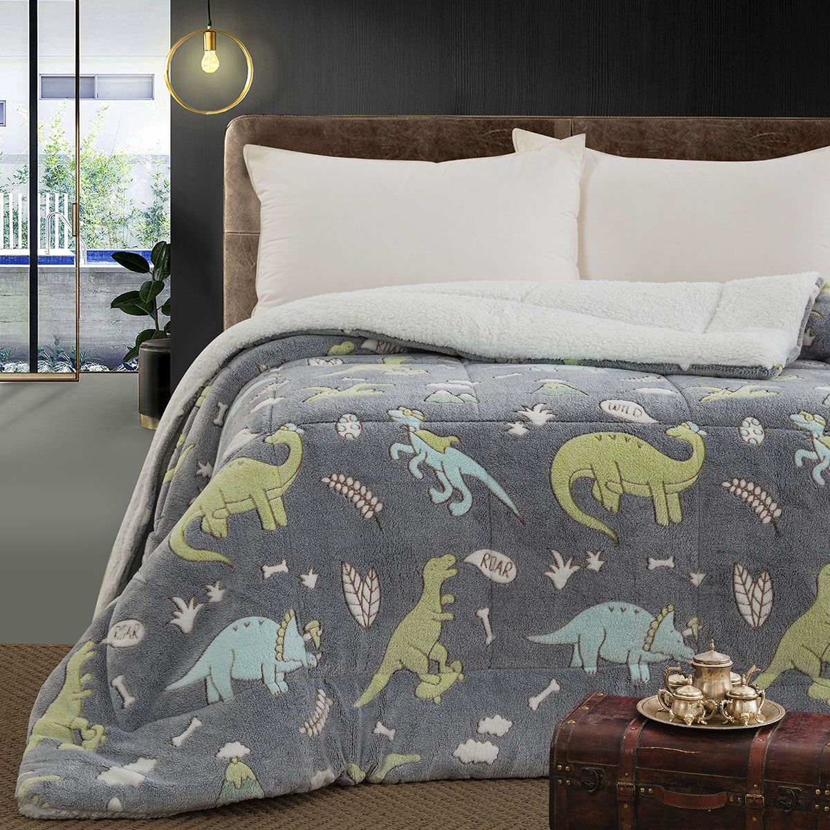 Beauty Home Κουβερτοπάπλωμα μονό φωσφοριζέ Glow Art 6270 160x220 Γκρι Beauty Home Κουβερτοπάπλωμα μονό φωσφοριζέ Glow Art 6270 160x220 Γκρι