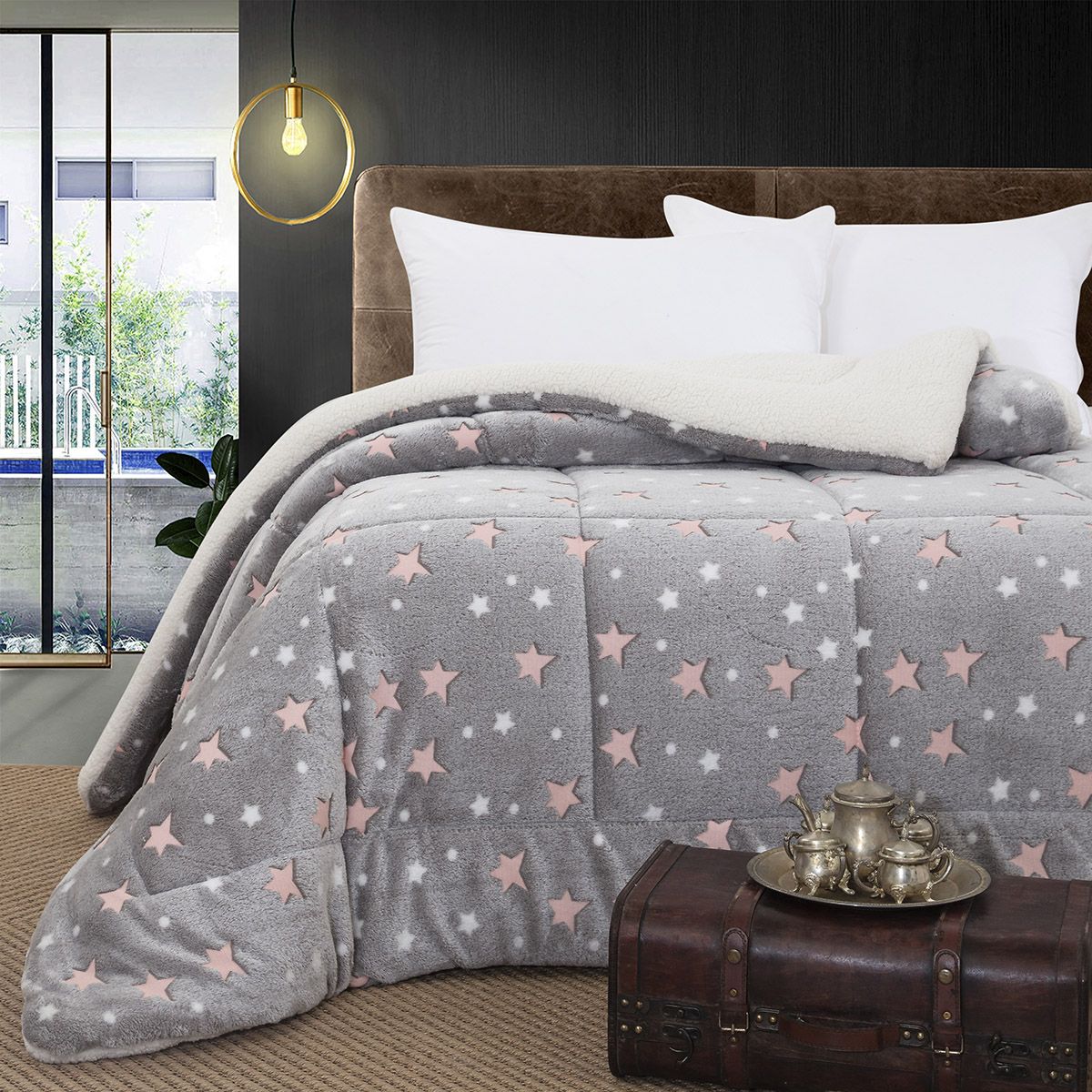 Beauty Home Κουβερτοπάπλωμα μονό φωσφοριζέ Glow Art 6271 160x220 Γκρι Beauty Home Κουβερτοπάπλωμα μονό φωσφοριζέ Glow Art 6271 160x220 Γκρι