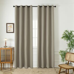 Beauty Home Κουρτίνα Blackout Jacquard σκίασης με 8 μεταλλικούς κρίκους Glare Art 8444 140x270 Άμμου