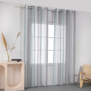 Beauty Home Κουρτίνα γάζα δίχρωμη με 8 μεταλλικούς κρίκους Art 8442 140x270 Βεραμάν