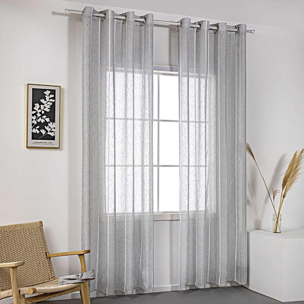 Beauty Home Κουρτίνα γάζα με σενίλ και 8 μεταλλικούς κρίκους Art 8441 140x270 Γκρι Beauty Home Κουρτίνα γάζα με σενίλ και 8 μεταλλικούς κρίκους Art 8441 140x270 Γκρι