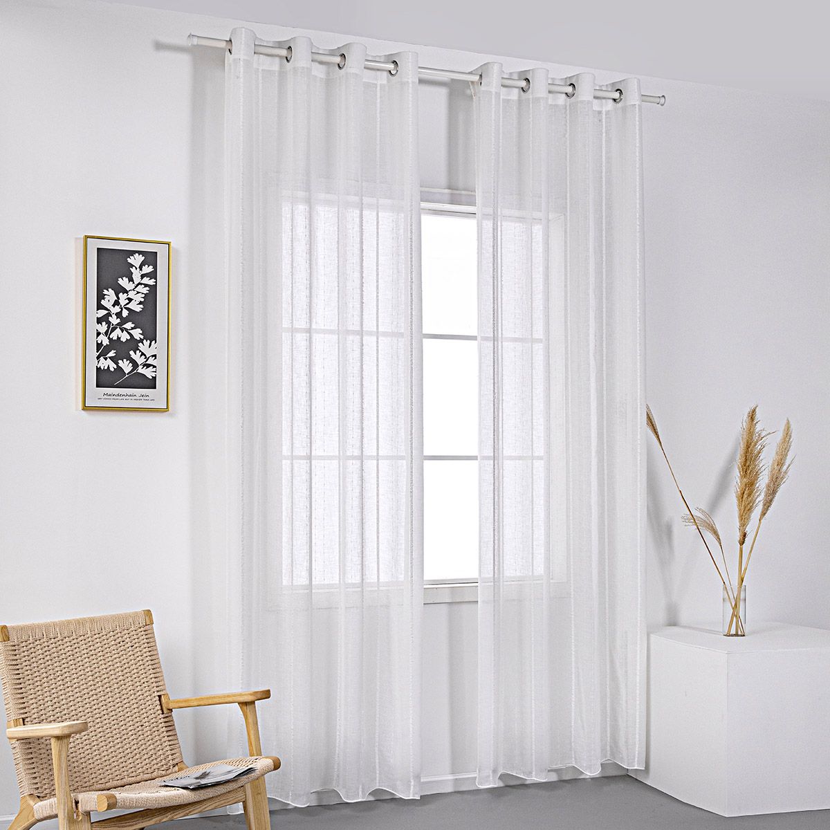 Beauty Home Κουρτίνα γάζα με σενίλ και 8 μεταλλικούς κρίκους Art 8441 140x270 Λευκό Beauty Home Κουρτίνα γάζα με σενίλ και 8 μεταλλικούς κρίκους Art 8441 140x270 Λευκό