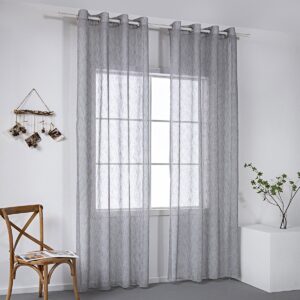 Beauty Home Κουρτίνα γάζα μονόχρωμη με 8 μεταλλικούς κρίκους Art 8440 140x270 Γκρι