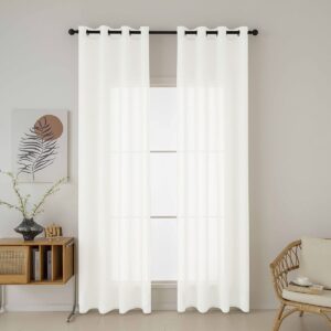 Beauty Home Κουρτίνα γάζα μονόχρωμη με 8 μεταλλικούς κρίκους Fit Art 8447 140x270 Εκρού