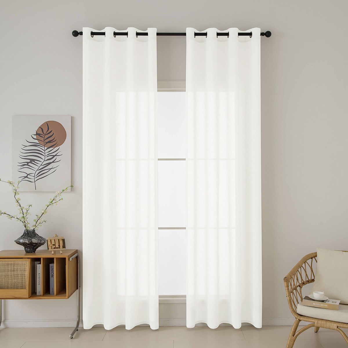 Beauty Home Κουρτίνα γάζα μονόχρωμη με 8 μεταλλικούς κρίκους Fit Art 8447 140x270 Εκρού Beauty Home Κουρτίνα γάζα μονόχρωμη με 8 μεταλλικούς κρίκους Fit Art 8447 140x270 Εκρού