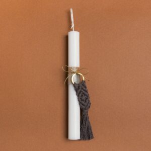 Beauty Home ΛΑΜΠΑΔΑ 25cm ΜΑΚΡΑΜΕ ΜΠΡΕΛΟΚ ΓΚΡΙ ΜΕ ΦΙΟΓΚΟ ΣΕ ΣΥΣΚΕΥΑΣΙΑ ΔΩΡΟΥ