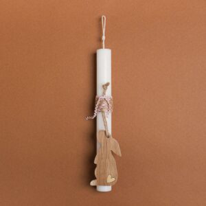 Beauty Home ΛΑΜΠΑΔΑ 25cm ΞΥΛΙΝΟΣ ΛΑΓΟΣ ΡΟΖ ΣΕ ΣΥΣΚΕΥΑΣΙΑ ΔΩΡΟΥ