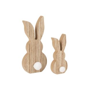 Beauty Home Λαγοί Ξύλινοι 9 -13 CM ΣΕΤ 2 ΤΜΧ