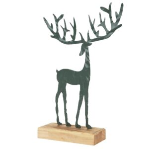 Beauty Home ΜΕΤΑΛΛΙΚΟΣ ΤΑΡΑΝΔΟΣ ΜΕ ΒΑΣΗ DARK GREEN 5 x 15 x 23,5 CM