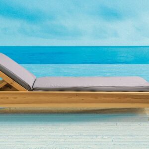 Beauty Home Μαξιλάρι ξαπλώστρας Restia με ντυμένο κορδόνι Γκρι 198x58x5,5