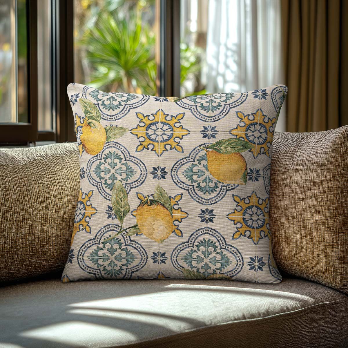 Beauty Home Μαξιλαροθήκη ΣΤΟΦΑ ΛΕΜΟΝΙΑ ΣΕ ΦΟΝΤΟ ΜΕ ΠΛΑΚΑΚΙΑ Beauty Home Μαξιλαροθήκη ΣΤΟΦΑ ΛΕΜΟΝΙΑ ΣΕ ΦΟΝΤΟ ΜΕ ΠΛΑΚΑΚΙΑ