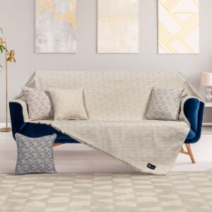 Beauty Home Ριχτάρια σετ 3τμχ Art 8583 (180x170 + 180x250 + 180x300) Μπεζ