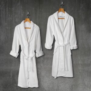 Beauty Home Μπουρνούζι με γιακά Belton Art 3014 100% Cotton Pennie 440gsm L/XL Λευκό