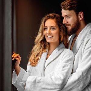 Beauty Home Μπουρνούζι με γιακά Art 3091 L-XL Λευκό