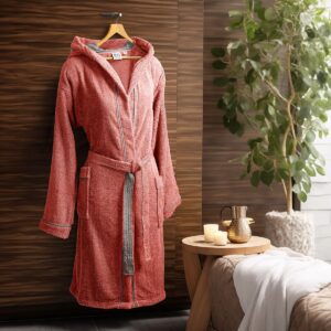Beauty Home Μπουρνούζι με κουκούλα Art 3421 Κοραλί