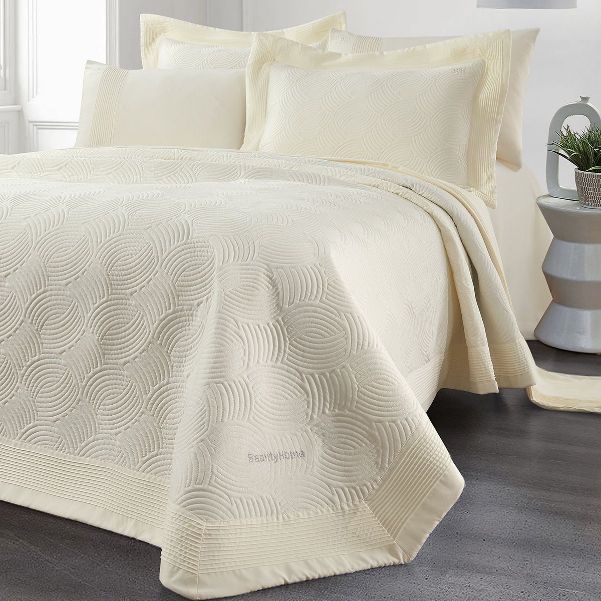 Beauty Home Σετ κουβερλί υπέρδιπλο Clio Art 12503 230x250 Εκρού Beauty Home Σετ κουβερλί υπέρδιπλο Clio Art 12503 230x250 Εκρού