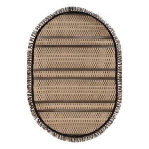 Beauty Home Οβάλ ψάθα με κρόσια Sol Art 9754 100x150 Μπεζ