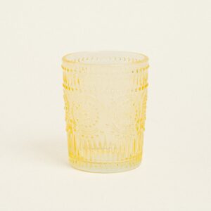 Beauty Home ΠΟΤΗΡΙ ΓΥΑΛΙΝΟ ΑΝΑΓΛΥΦΟ 8 x 10 cm ΚΙΤΡΙΝΟ