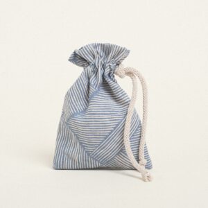 Beauty Home ΠΟΥΓΚΙ ΜΕ ΚΟΡΔΟΝΙ 12 x 17 cm  ΔΙΑΓΩΝΙΕΣ ΓΡΑΜΜΕΣ ΜΠΛΕ