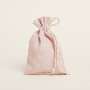 Beauty Home ΠΟΥΓΚΙ ΜΕ ΚΟΡΔΟΝΙ 12 x 17 cm  ΡΟΖ ΧΡΥΣΟ LUREX