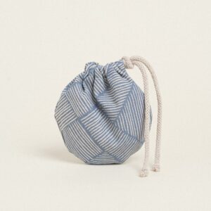 Beauty Home ΠΟΥΓΚΙ ΟΒΑΛ ΜΕ ΚΟΡΔΟΝΙ 13 x 14 cm ΔΙΑΓΩΝΙΕΣ ΓΡΑΜΜΕΣ ΜΠΛΕ