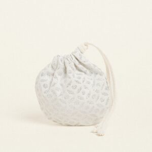 Beauty Home ΠΟΥΓΚΙ ΟΒΑΛ ΜΕ ΚΟΡΔΟΝΙ 13 x 14 cm ΖΑΚΑΡ ΕΚΡΟΥ-ΑΣΗΜΙ