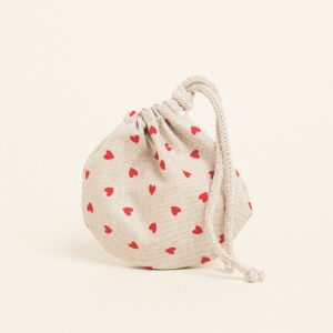 Beauty Home ΠΟΥΓΚΙ ΟΒΑΛ ΜΕ ΚΟΡΔΟΝΙ 13 x 14 cm ΜΙΚΡΕΣ ΚΟΚΚΙΝΕΣ ΚΑΡΔΙΕΣ