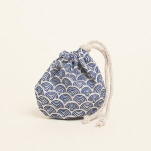 Beauty Home ΠΟΥΓΚΙ ΟΒΑΛ ΜΕ ΚΟΡΔΟΝΙ 13 x 14 cm ΜΙΝΙ ΜΠΛΕ ΚΥΜΑΤΑ