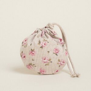 Beauty Home ΠΟΥΓΚΙ ΟΒΑΛ ΜΕ ΚΟΡΔΟΝΙ 13 x 14 cm ΜΙΝΙ ΦΛΟΡΑΛ ΜΠΕΖ