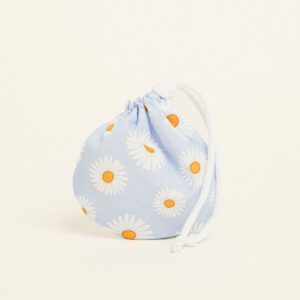 Beauty Home ΠΟΥΓΚΙ ΟΒΑΛ ΜΕ ΚΟΡΔΟΝΙ 13 x 14 cm ΠΟΠΛΙΝΑ ΜΑΡΓΑΡΙΤΕΣ ΓΑΛΑΖΙΟ ΦΟΝΤΟ