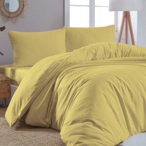 Beauty Home Παπλωματοθήκη μονή μονόχρωμη Art 1999 170x250 Κίτρινο