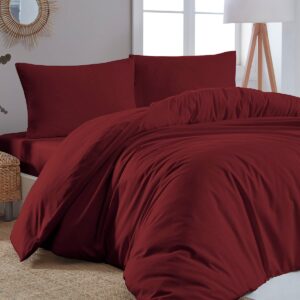 Beauty Home Παπλωματοθήκη μονή μονόχρωμη Art 1999 170x250 Μπορντό