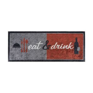 Beauty Home Πατάκι κουζίνας 9025 60x160 Γκρι,Κόκκινο