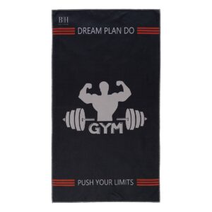 Beauty Home Πετσέτα γυμναστηρίου Microfiber Art 2242 50x90 Μαύρο,Γκρι