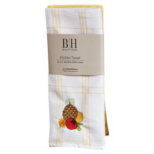 Beauty Home Ποτηρόπανα σετ 2τμχ Art 8287 40x60 Κίτρινο