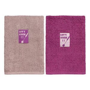 Beauty Home Ποτηρόπανα σετ 2τμχ Art 8292 40x60 Σάπιο μήλο,Φουξ