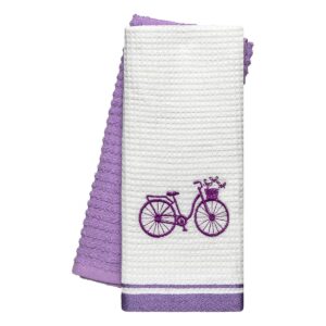 Beauty Home Ποτηρόπανα σετ 2τμχ Bicycle Art 8812 40x60 Λιλά