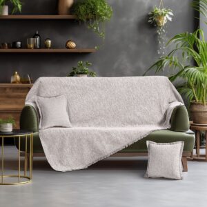 Beauty Home Ριχτάρι Τετραθέσιο Art 8624 180x350 Εκρού