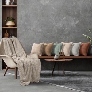 Beauty Home Ύφασμα ριχτάρι με το μέτρο Φ180 Lamb Art 8572 Εκρού