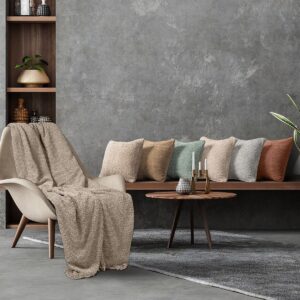 Beauty Home Ύφασμα ριχτάρι με το μέτρο Φ180 Lamb Art 8573 Άμμου