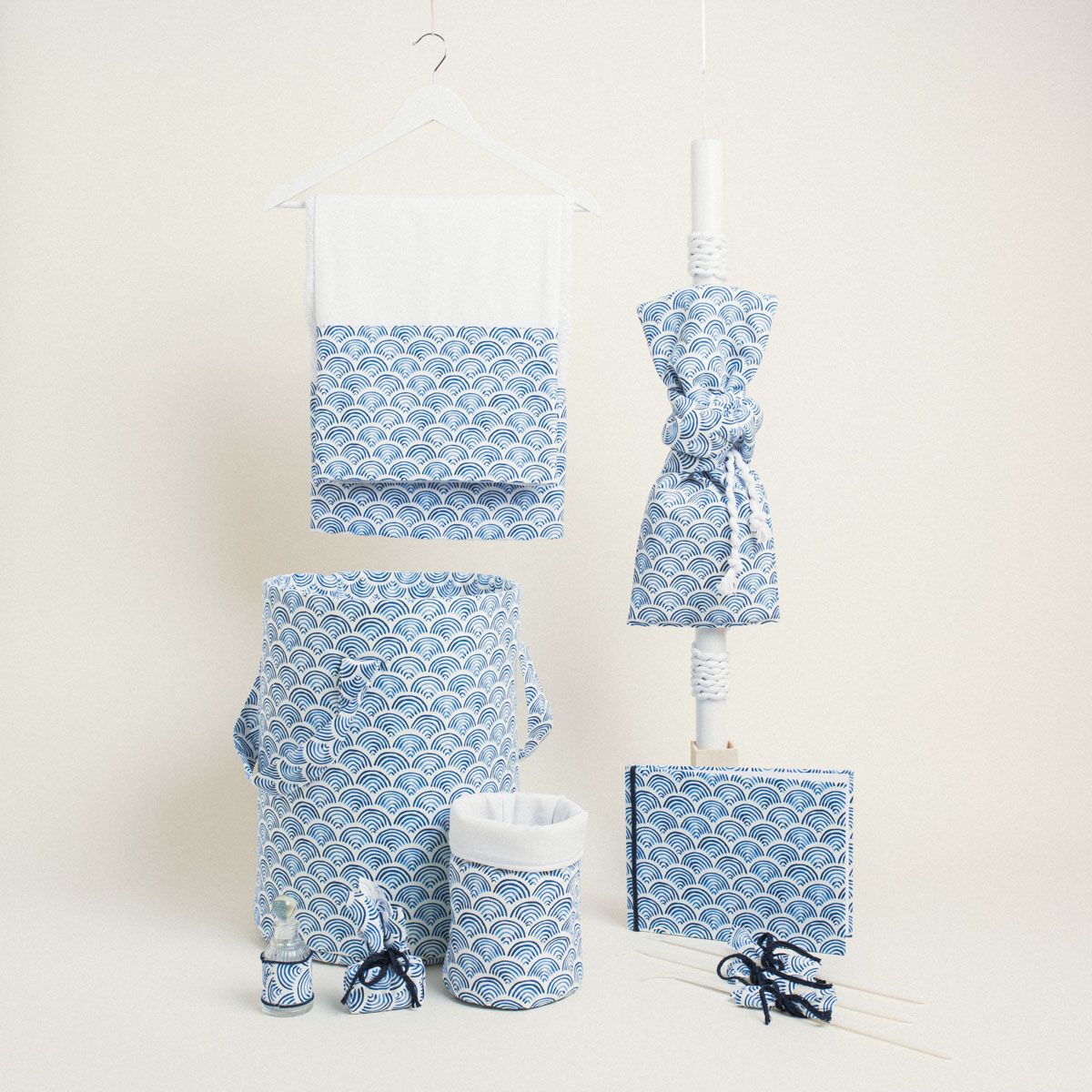 Beauty Home ΣΕΤ ΒΑΠΤΙΣΗΣ ΜΠΛΕ ΚΥΜΑΤΑ Beauty Home ΣΕΤ ΒΑΠΤΙΣΗΣ ΜΠΛΕ ΚΥΜΑΤΑ