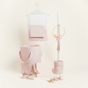 Beauty Home ΣΕΤ ΒΑΠΤΙΣΗΣ ΣΤΕΦΑΝΙ ΡΟΖ-ΧΡΥΣΟ ΜΕ ΑΠΟΞΗΡΑΜΕΝΑ