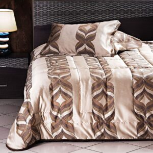 Beauty Home Σετ κουβερλί υπέρδιπλο Art 1469  220x240  Εμπριμέ,Χρυσαφί,Καφέ